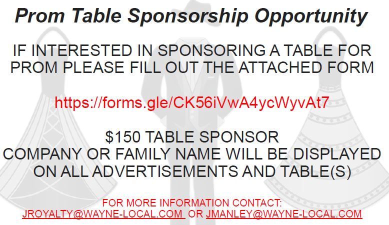 prom table sponsorship